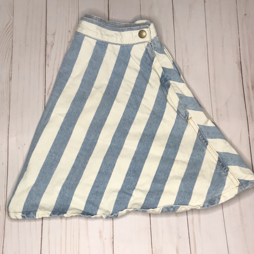 American Apparel Striped Denim Circle Skirt